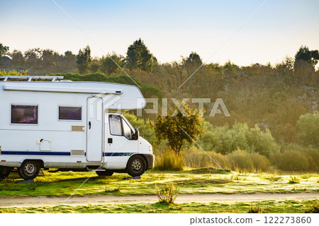 Camper rv camping on nature in Portugal Camper rv camping on nature in Portugal 122273860