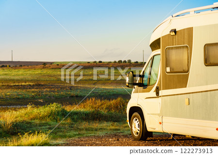 Camper rv camping on nature in Portugal Camper rv camping on nature in Portugal 122273913