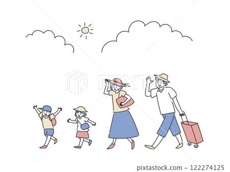 Illustration of a family going on a summer trip 122274125