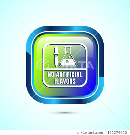 No artificial flavor icon design illustration, Artificial flavor free symbol, Natural product, Button design 122274620