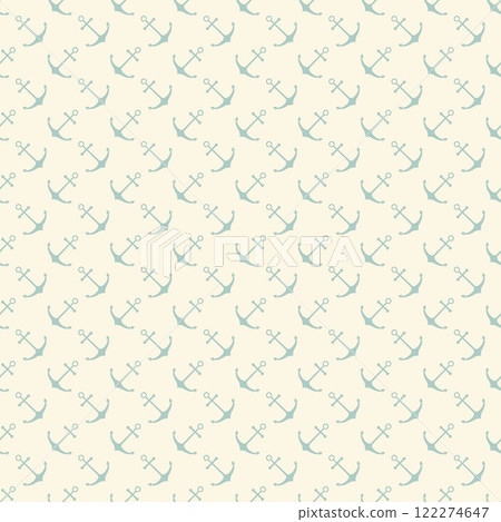 Nautical seamless pattern with geometric ship anchors 122274647
