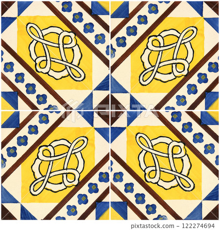 Traditional Portuguese glazed tiles Traditional Portuguese glazed tiles 122274694