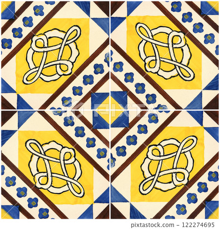Traditional Portuguese glazed tiles Traditional Portuguese glazed tiles 122274695