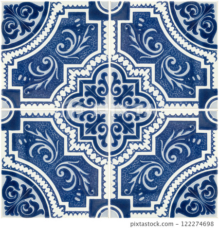 Traditional Portuguese glazed tiles Traditional Portuguese glazed tiles 122274698
