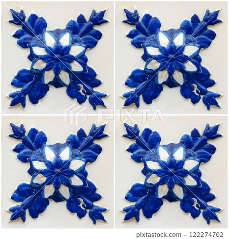 Traditional Portuguese glazed tiles 122274702