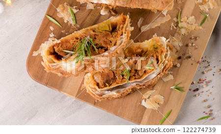 Puff pastry vegetable roll Puff pastry vegetable roll 122274739
