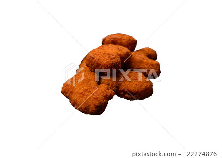 Delicious fresh crispy chicken nuggets, unhealthy food, fast food 122274876