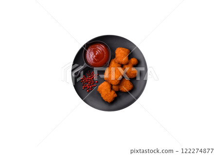 Delicious fresh crispy chicken nuggets, unhealthy food, fast food 122274877