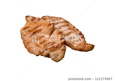 Delicious fresh grilled chicken fillet with spices and herbs Delicious fresh grilled chicken fillet with spices and herbs 122274907