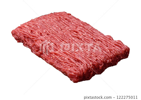 Fresh raw ground beef with salt, spices and herbs Fresh raw ground beef with salt, spices and herbs 122275011