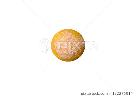 Delicious colorful asian mochi sweets with rice dough shell and fruit filling 122275014