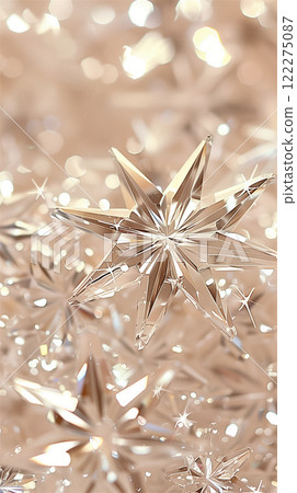 Glittering Crystal Stars Adorning a Soft and Dreamy Background for a Captivating Feel 122275087