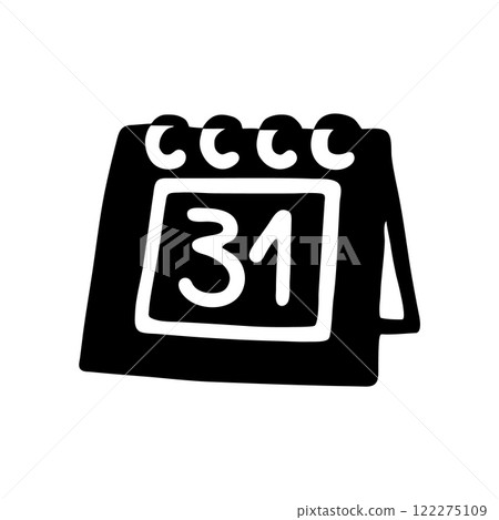 Doodle calendar schedule icon or logo hand drawn in flat style Doodle calendar schedule icon or logo hand drawn in flat style 122275109