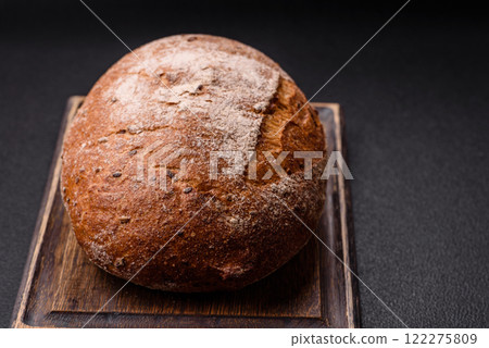 Brown bread with seeds and grains for sandwiches 122275809