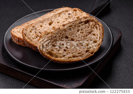 Brown bread with seeds and grains for sandwiches 122275833