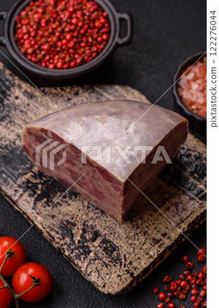 Homemade headcheese with salt, spices, herbs and vegetables Homemade headcheese with salt, spices, herbs and vegetables 122276044