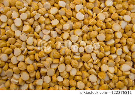 Full Frame View of Split Chickpeas (Chana Dal) Lentils Full Frame View of Split Chickpeas (Chana Dal) Lentils 122276511
