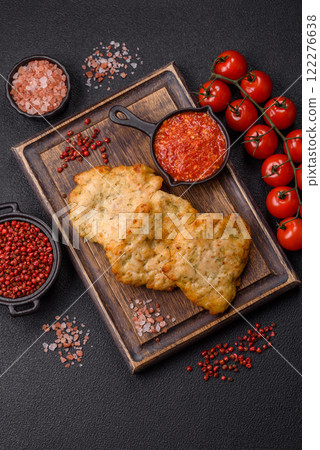 Delicious fried pork or chicken chops with salt and spices 122276638