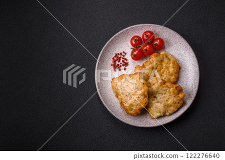 Delicious fried pork or chicken chops with salt and spices Delicious fried pork or chicken chops with salt and spices 122276640