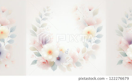 Elegant natural floral wreath design pale background 122276679