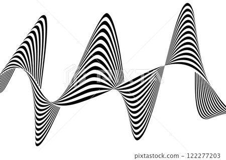 Wave black thin lines vertical curve pattern vector abstract background illustration. Eps 10 122277203