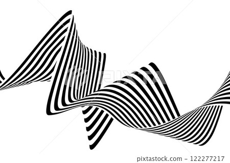 Abstract stripes black and white wave line background optical art. Vector illustration. Eps 10 122277217