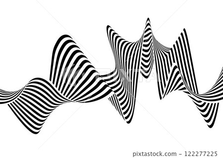Black and white curved line stripe moving wave abstract background. EPS 10 122277225