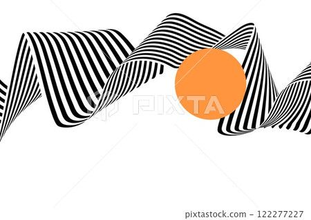 Black wavy lines on a white background with orange circles. EPS 10 122277227