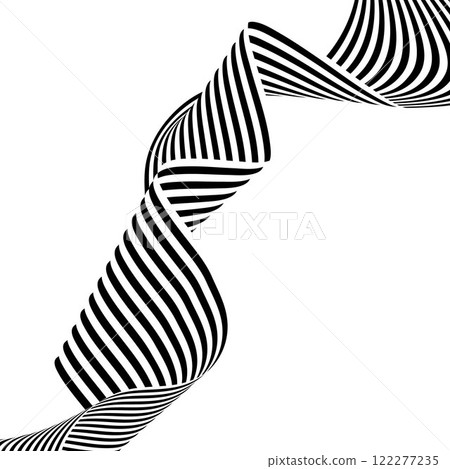 Black and white curved line stripe moving wave abstract background. Eps 10 122277235
