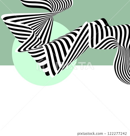 Abstract black and white wave on a green and white background. Eps 10 122277242