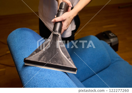 The Upholstery Cleaning Process Effectively Freshening Up a Beautiful Blue Couch The Upholstery Cleaning Process Effectively Freshening Up a Beautiful Blue Couch 122277260