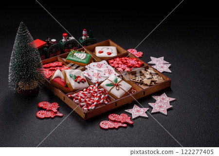 Homemade Christmas gingerbread cookies made as sweets 122277405