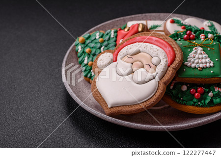 Homemade Christmas gingerbread cookies made as sweets Homemade Christmas gingerbread cookies made as sweets 122277447