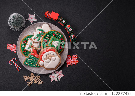 Homemade Christmas gingerbread cookies made as sweets 122277453