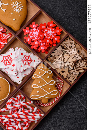 Homemade Christmas gingerbread cookies made as sweets 122277463