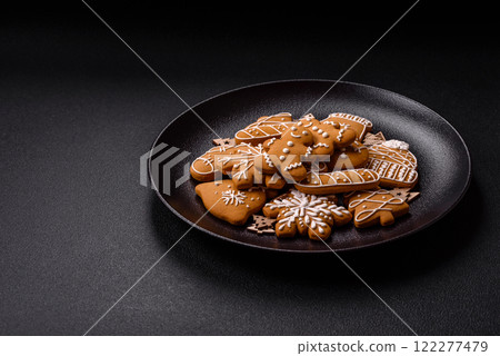 Homemade Christmas gingerbread cookies made as sweets Homemade Christmas gingerbread cookies made as sweets 122277479