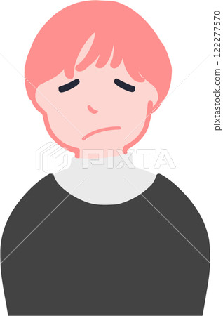 悲傷的短鮑伯女人上半身圖 122277570