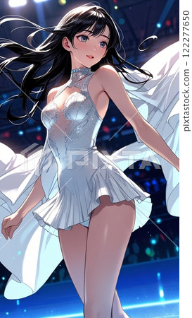 A woman in a dress 122277650