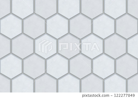 具有粗糙灰色三維六角形瓷磚的背景 122277849