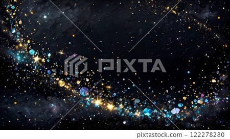 黑色背景豪華珍珠母貝圖案金色和閃光婚禮背景紋理壁紙 122278280