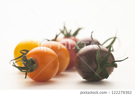 Freshly picked colorful mini tomatoes, cherry tomatoes Freshly picked colorful mini tomatoes, cherry tomatoes 122278362
