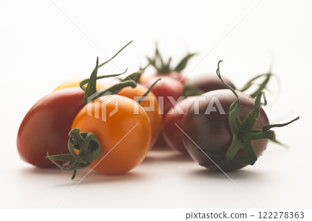 Freshly picked colorful mini tomatoes, cherry tomatoes Freshly picked colorful mini tomatoes, cherry tomatoes 122278363