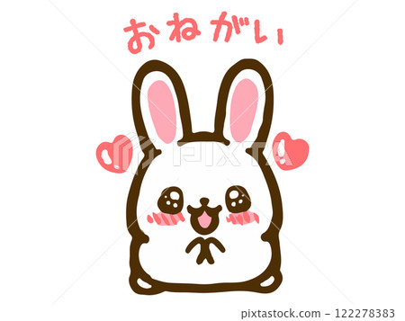 Doodle-style illustration of a begging rabbit 122278383