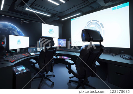 遊戲背景:個人指揮室 一個有許多獨裁者監視器的房間 遊戲背景:個人指揮室 一個有許多獨裁者監視器的房間 122278685