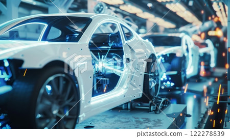 Robot welder in automobile industry. 122278839