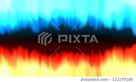 Background of red and blue flames burning from above and below Fire graphic design 122279189