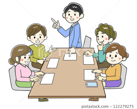 5人商務會議討論 122279275