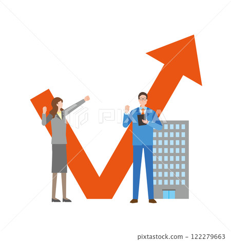 V-shaped recovery and business people V-shaped recovery and business people 122279663