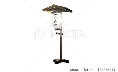 白色燈籠的圖像（遠景），上面有一個小屋頂，上面寫著“Tecchiri”（背景是透明的） 122279813