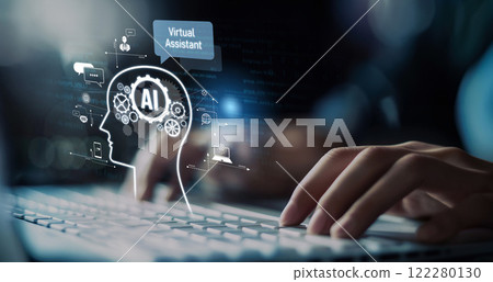 Human interact with AI artificial intelligence brain process generative AI EIDE Human interact with AI artificial intelligence brain process generative AI EIDE 122280130